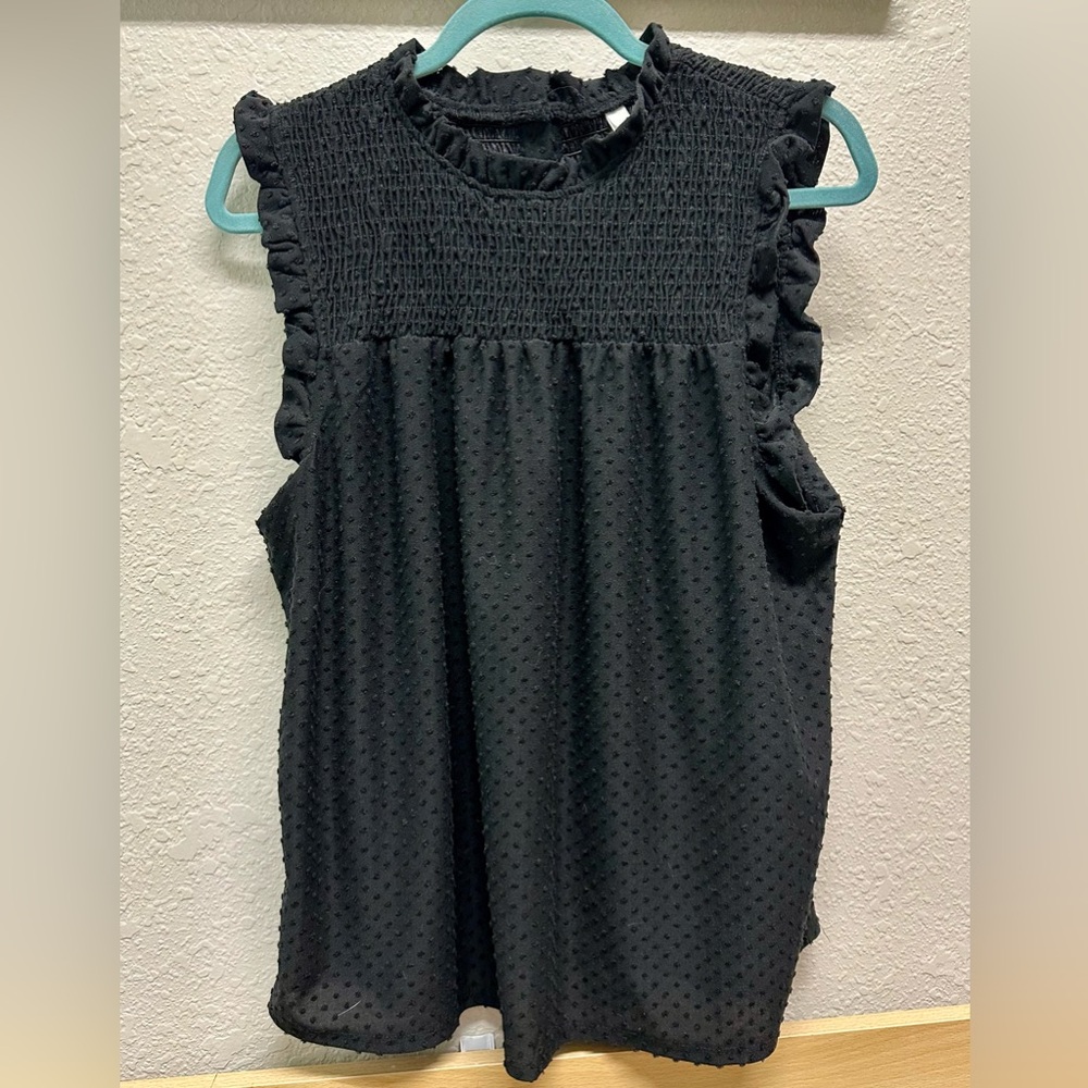 NY Collection Black Textured Knit